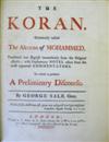 QUR'AN.  The Koran, commonly called the Alcoran of Mohammed, translated into English immediately from the Original Arabic.  1734